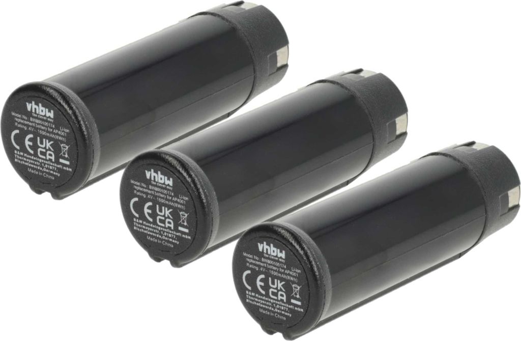 vhbw 3x Akku Ersatz für Ryobi AP4001 für Werkzeug (1500 mAh, Li-Ion, 4 V)