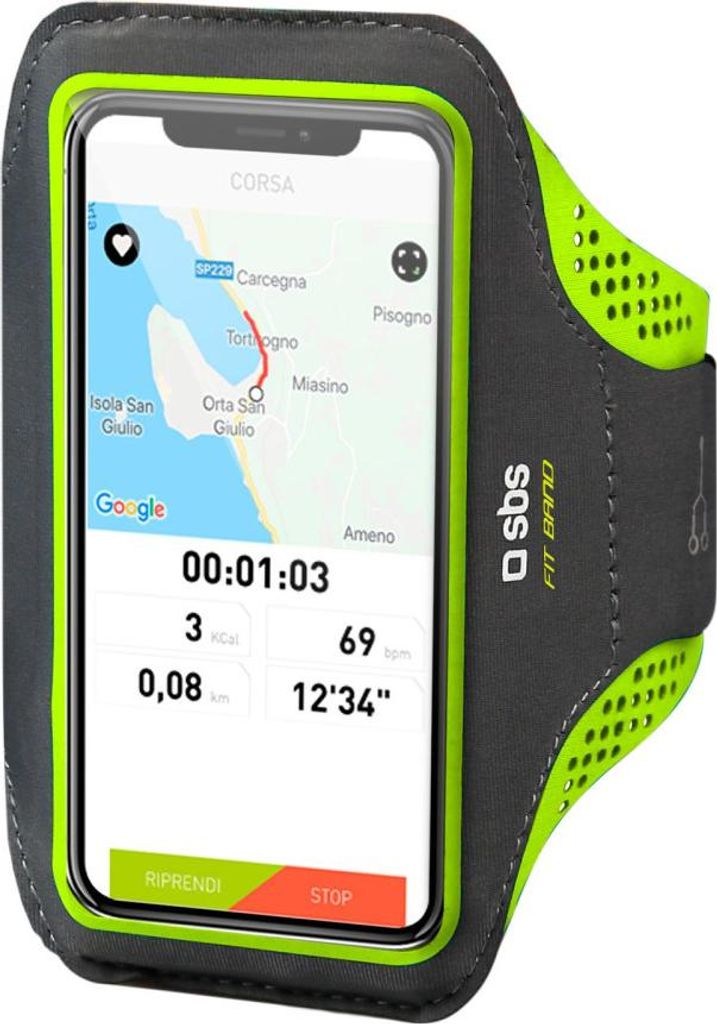 Armbandtasche für Smartphones bis zu 6,5 Zoll, Schwarz/Grün