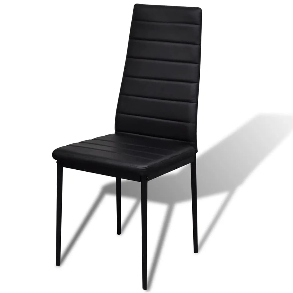 Ensemble Table et 4 Chaises de Salle à Manger Noires Design Compact - 10