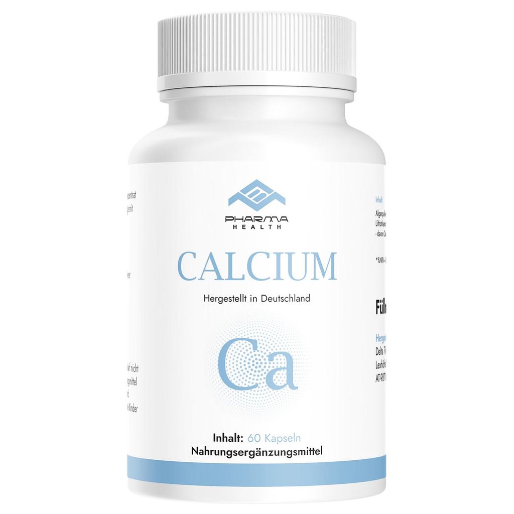 Pharma Health | Calcium | Calcium wird für die Erhaltung normaler Knochen benötigt | 60 Kapseln