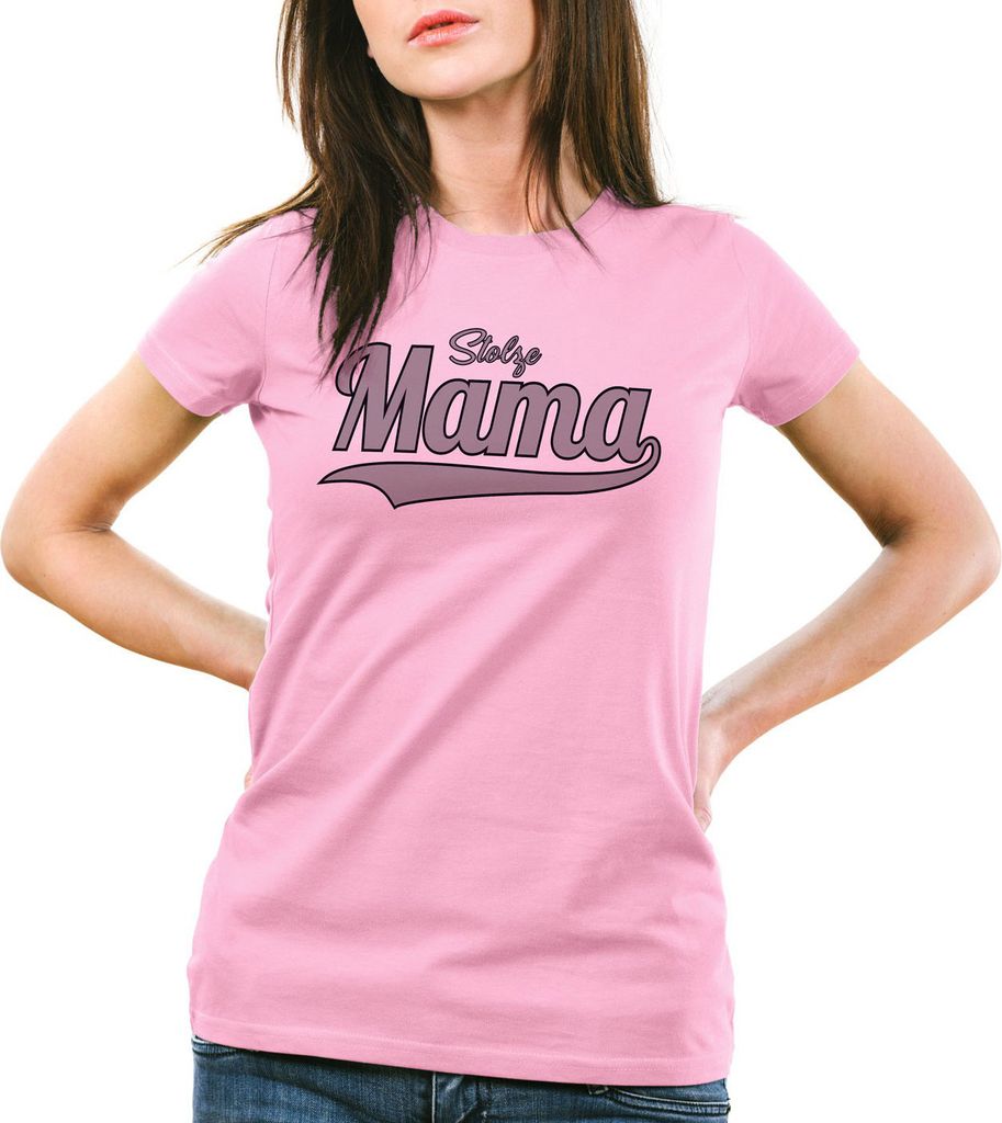 style3 Stolze Mama Damen T-Shirt, Farbe:Pink, Größe:XS