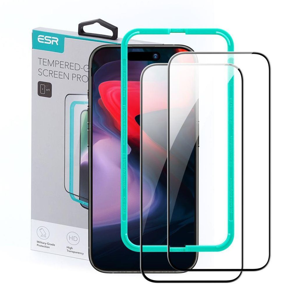 Esr Gehärtetes Glas 2Er-Pack Iphone 15 Pro