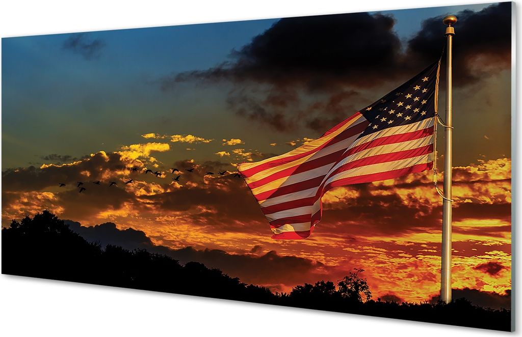 Glasbilder 140x70 Wandkunst Flagge Vereinigte Staaten