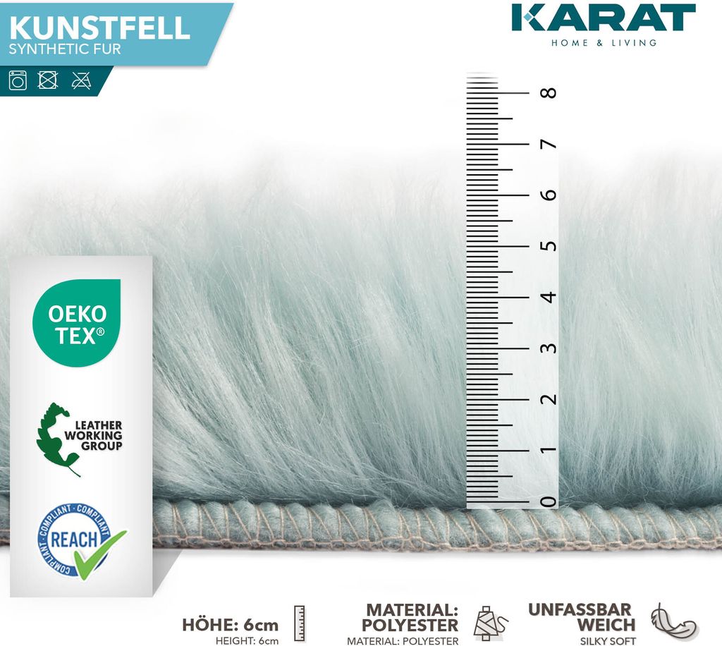 Umělá kožešina Nelly fluffy & soft v mnoha barvách Duck Egg Obrázek produktu 3