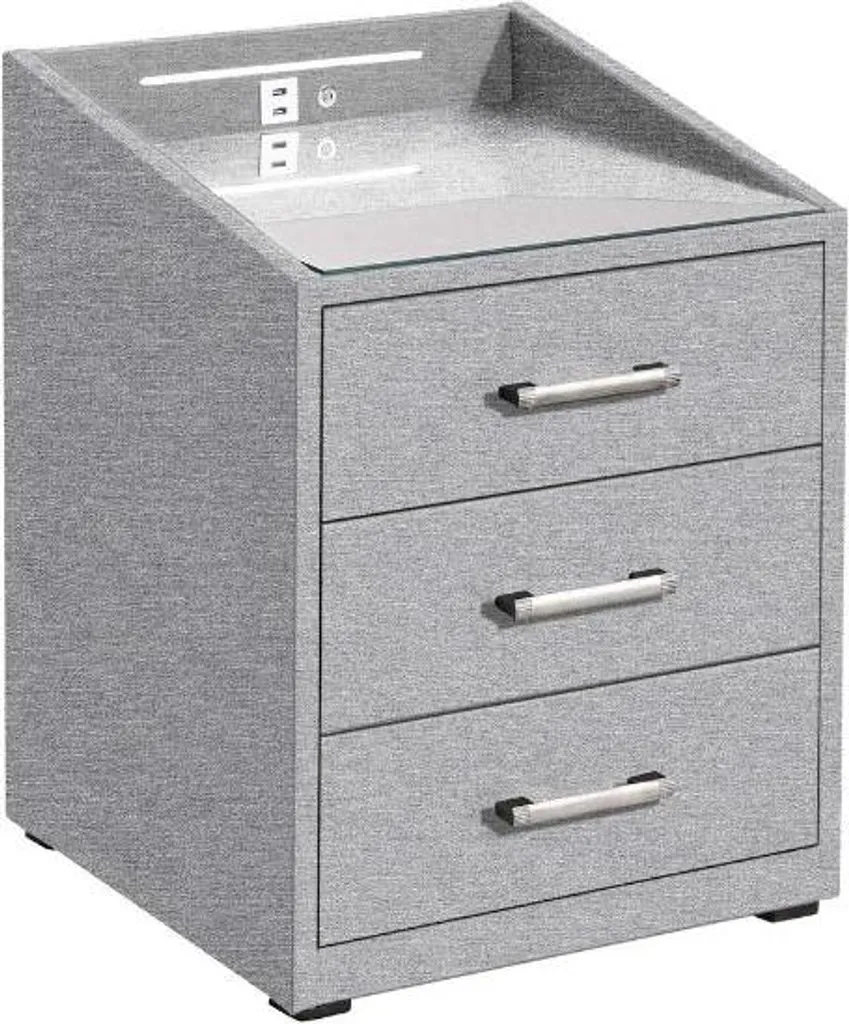 Table de chevet design MOON avec niche ouverte et tiroir coulissant