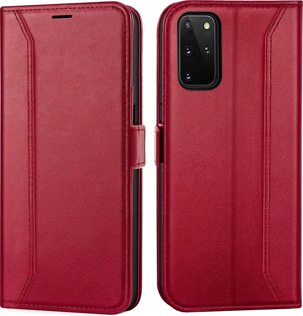 Custodia per cellulare per Samsung Galaxy S20 Plus cover flip case pieghevole cover protettiva, rosso