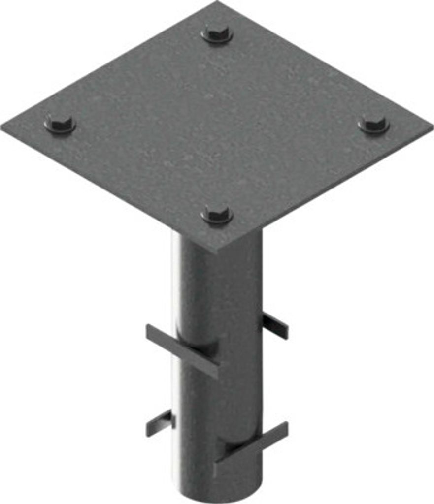 Bodenhülse zum Einbetonieren der Hauptstütze der Wegeschranke Typ 411 inkl. 4 Schrauben H = 510 mm Ø 100 mm