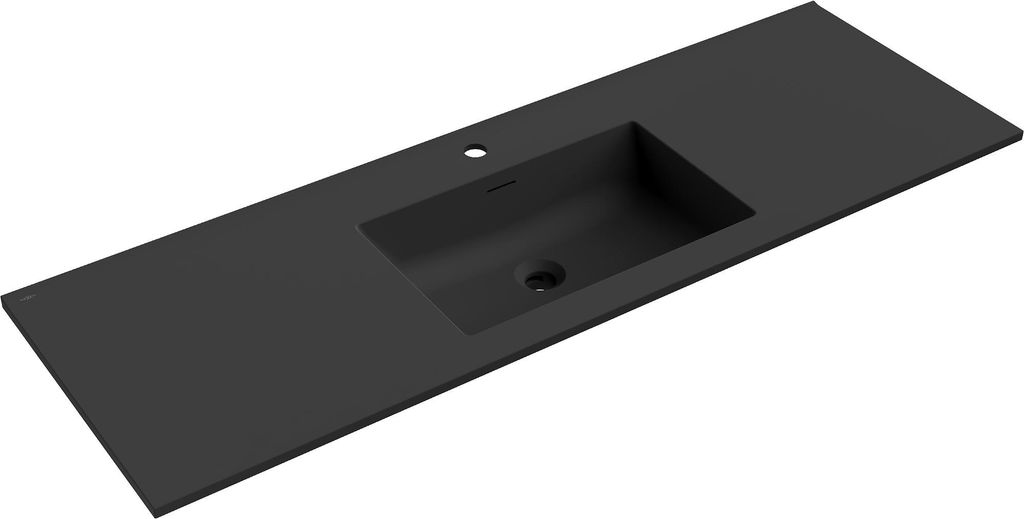 Mexen Otis Waschbecken eingelassen in die Arbeitsplatte 141 x 46,5 cm, schwarz matt - 25181471