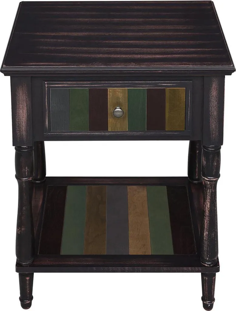 Table de chevet coloniale compacte pour optimiser le rangement du lit - 2
