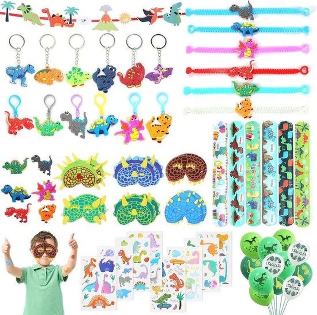 Set déco dinosaure dinos pour enfant avec tatouages temporaires et cadeaux