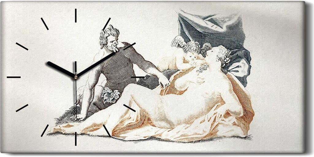 Dekor Leinwand Uhr Wandbilder 60x30 Malerei Antikes Griechenland Traditionelle - schwarze Hände