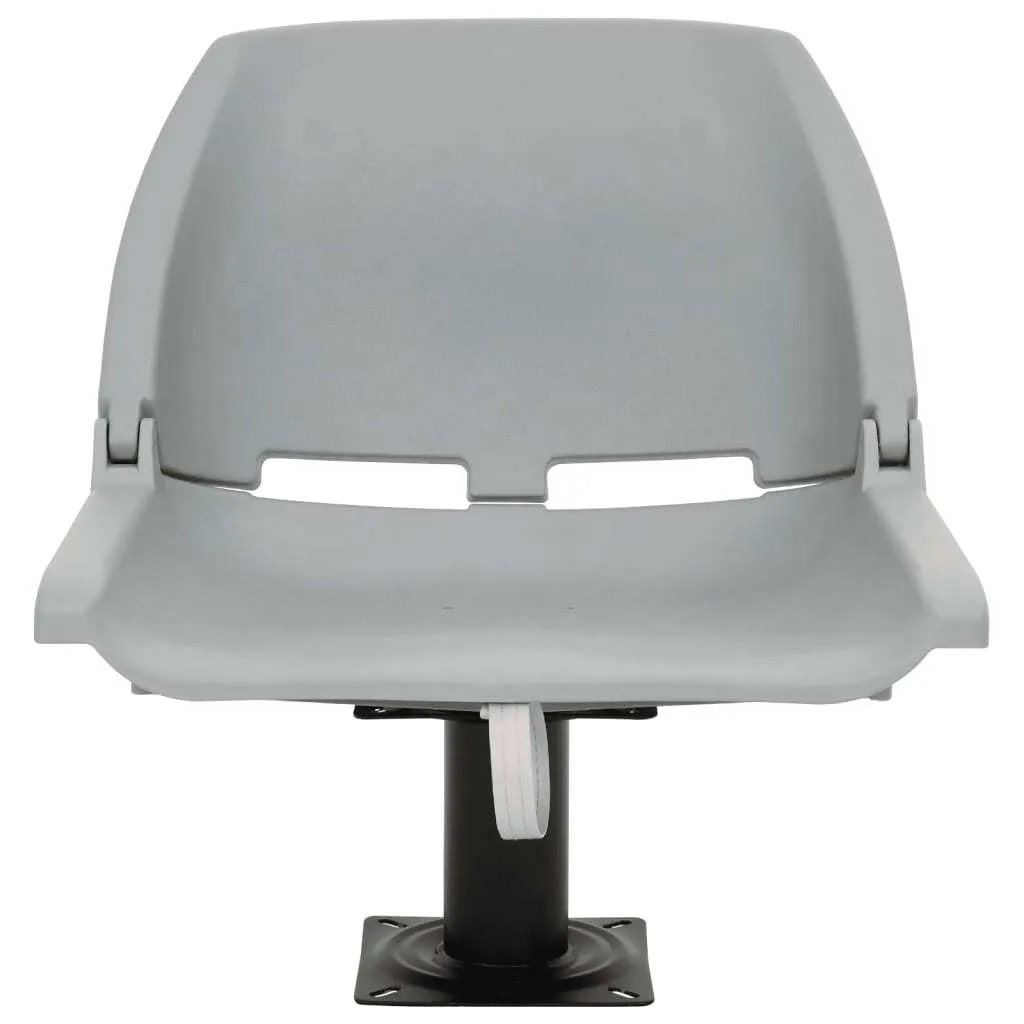 Siège de Bateau Gris Pliable sans Coussin 48 cm - Ensemble de 4 Pièces - 2