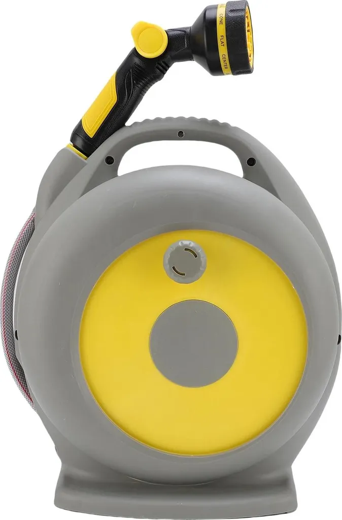 Dévidoir de jardin portable pour tuyau extensible - Modèle jaune résistant