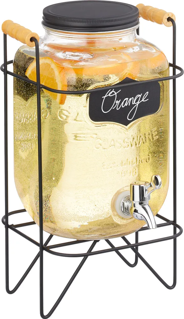 Relaxdays Distributore Bevande 4 Litri - Vetro Vintage con Rubinetto