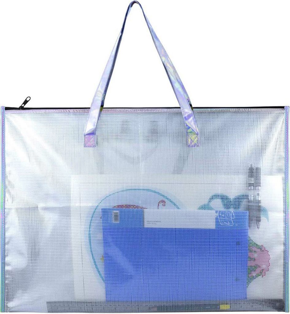 Aufbewahrungstasche für Poster, Bulletin-Board-Dateien, transparente Handtasche, Kunstportfolio-Tragetasche mit Griff und Reißverschluss für Kun...