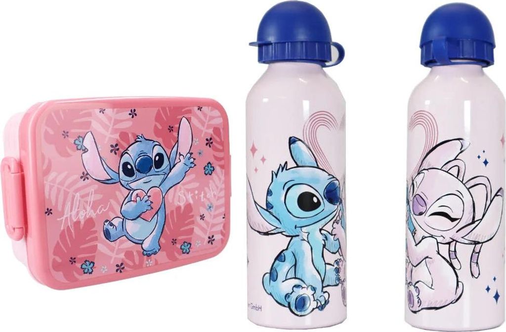 Disney Lilo und Stitch 2 tlg. Lunch Set Brotdose plus Alu Produktbild 