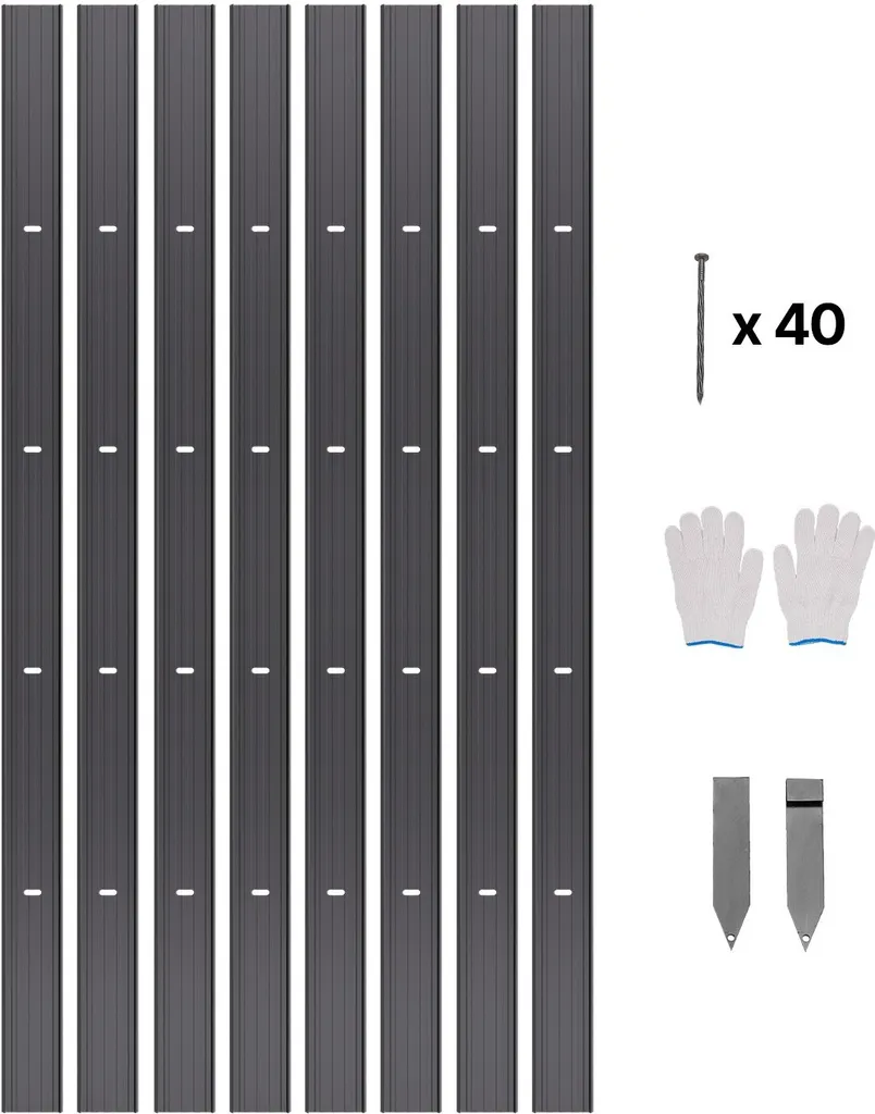 Bordi in metallo per paesaggio, 8 confezioni, 183 cm, resistenti alla ruggine, flessibili, per cortile e giardino