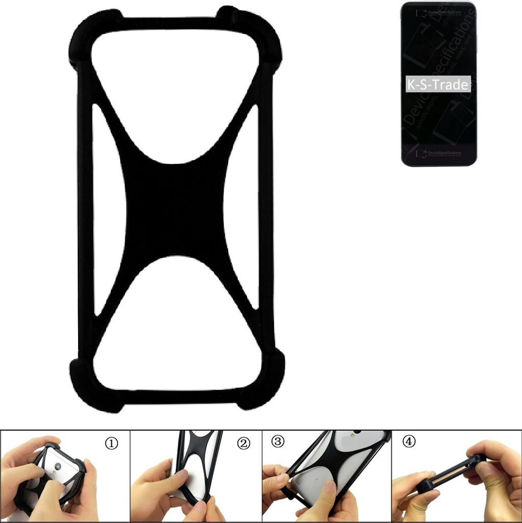 K-S-Trade Handy-Hülle Schutz-Hülle kompatibel mit HiSense F70 Silikon Bumper TPU Softcase Smartphone Stoßschutz, schwarz