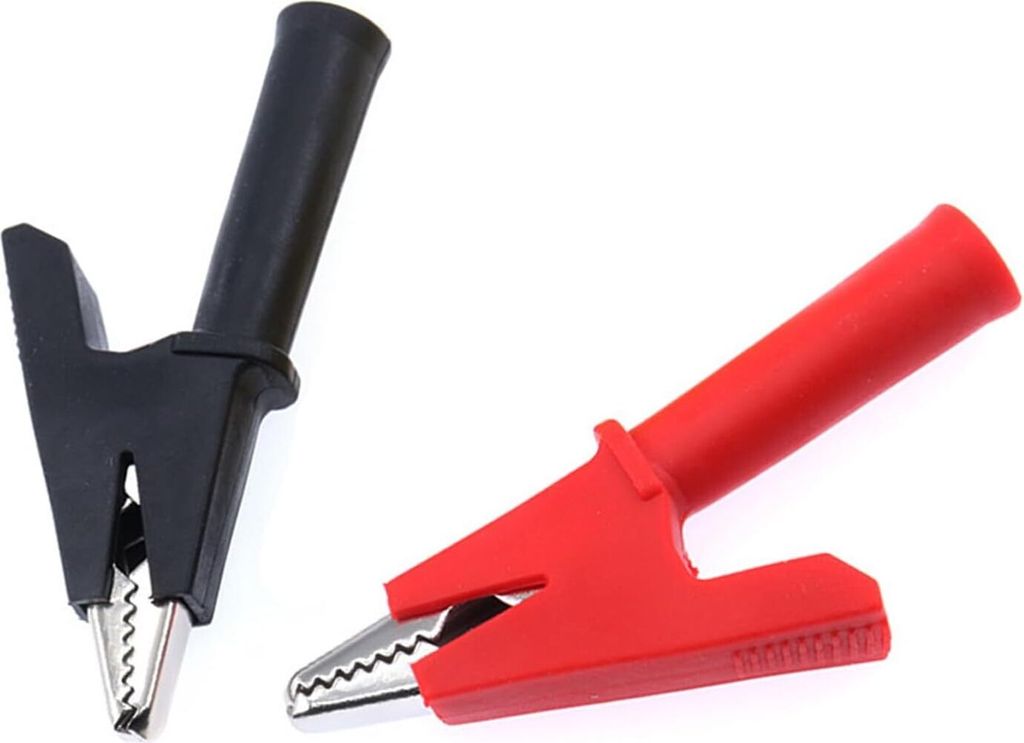 Stück Krokodilklemmen mit 4mm Bananenbuchse, Sicherheitsprüfklemme Rot Schwarz, lisolierte Krokodilklemmen für die Elektrische Prüfung von Auto...