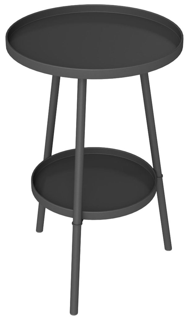 Beistelltisch Garten Zweistufig Gartentisch mit erhöhten Kanten runder Balkontisch Ø32 x 51H cm