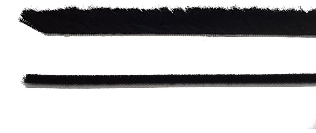 10m selbstklebende Bürstendichtung schwarz, Höhe 3 mm Breite 6,7 mm Dichtungsbürste Türbürste