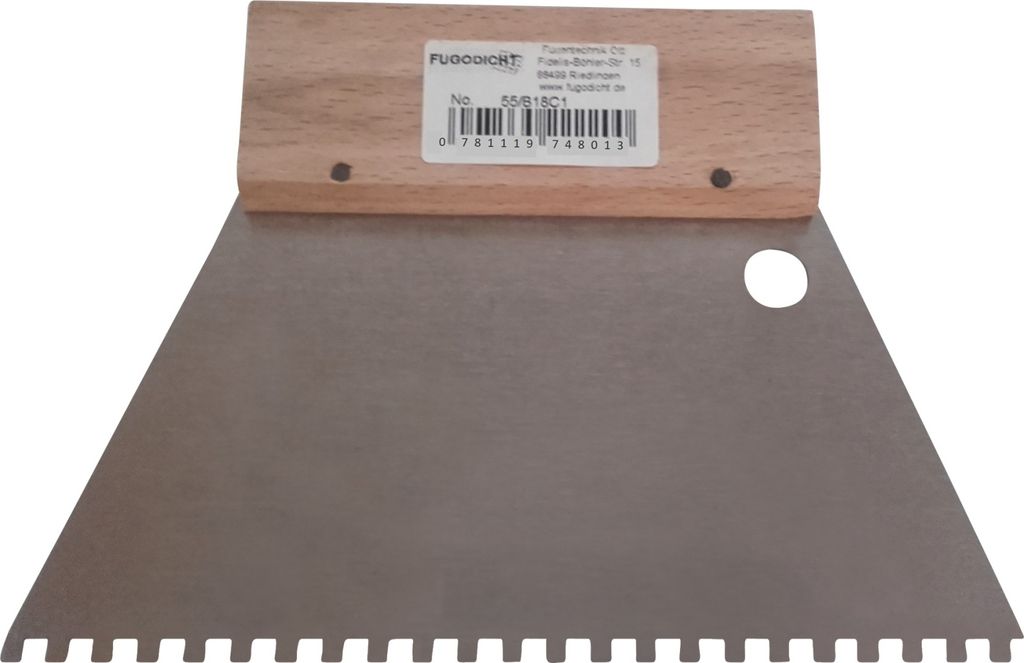 Leim Klebstoff Trapez Zahnspachtel Bodenleger 180mm x 130mm gezahnt C1 (4x4mm)