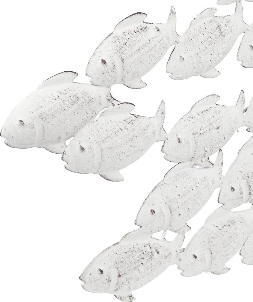 Wandobjekt Wandbild Wanddeko Fischschwarm grau Eisen L 97 Produktbild 5
