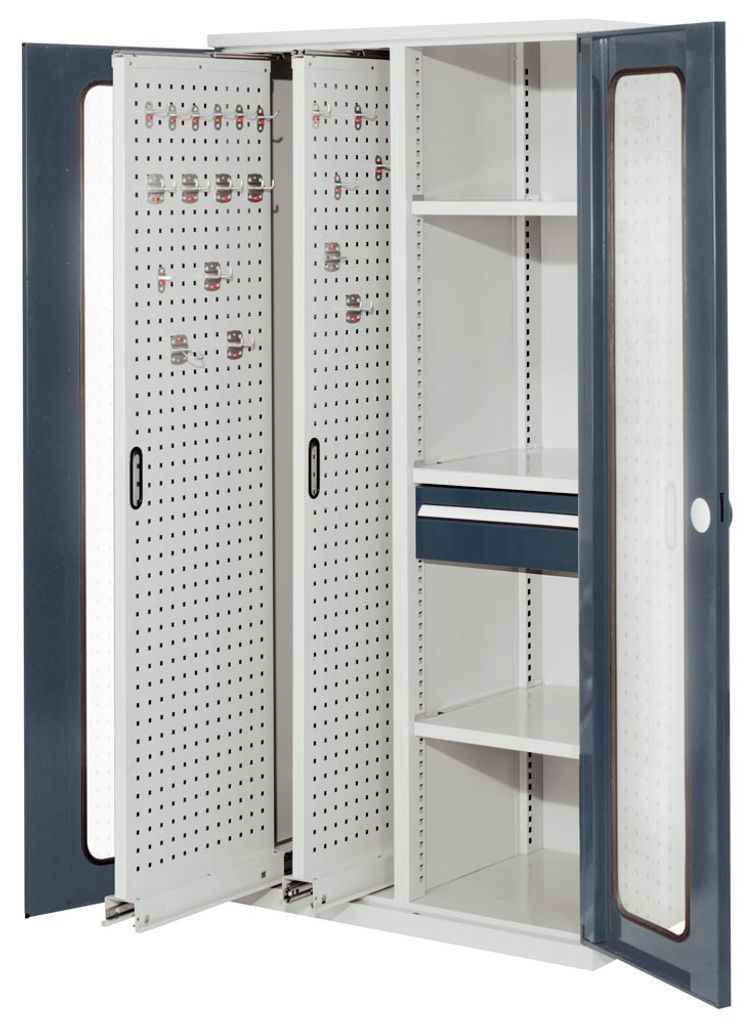 Kappes RasterPlan Vertikalschränke 1950x1000x600mm Modell 82 Sichtfenstertüren anthrazitgrau