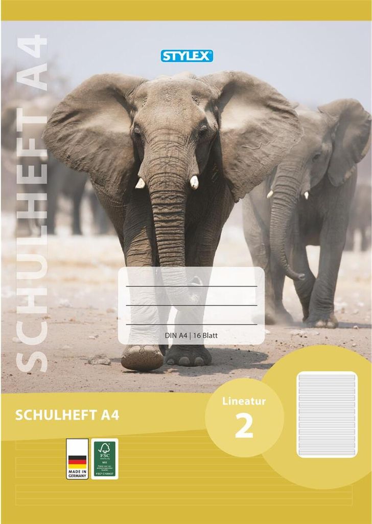 Stylex Schulheft DIN A4, 16 Blatt – Lineatur 2 Produktbild 