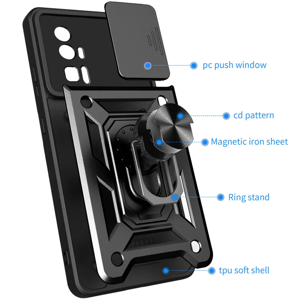 Cover Antiurto Poco F5 Pro: TPU Rinforzato e Anello Supporto Auto - 4