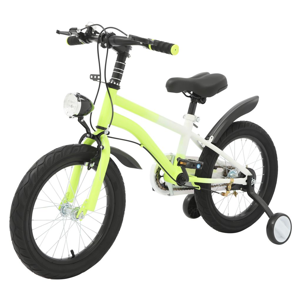 16 Zoll Kinderfahrrad Gelb mit Licht & Stützrädern für Kinder 5-8 Jahre