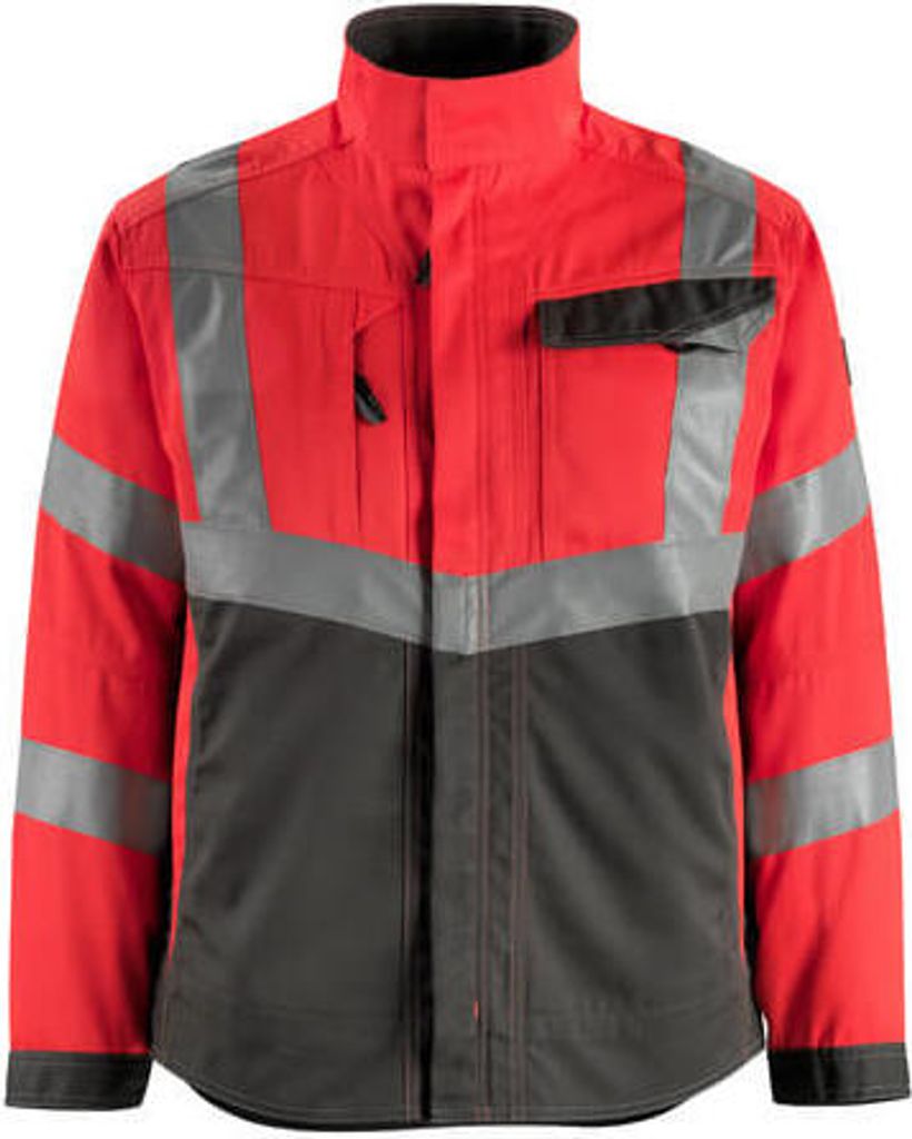 MASCOT Oxford Arbeitsjacke Größe L, hi-vis rot/dunkelanthrazit | Packung (1 Stück)