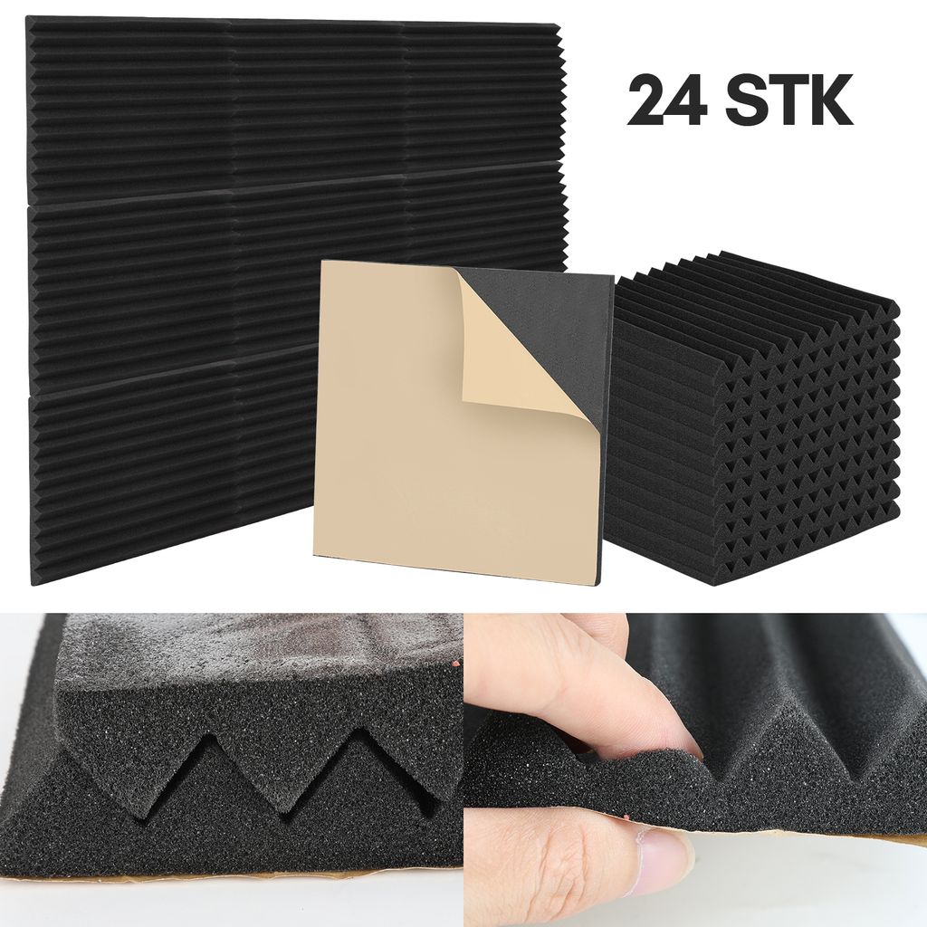 Dreieckschaumstoff- SELBSTKLEBEND (30x30x 2,5 cm) Akustikschaumstoff Acoustic Foam self adhesive - Schalldämmmatten zur effektiven Akustik Dämmung