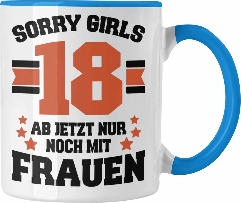 Trendation - 18. Geburtstag Geschenk Jungs Jungen Mann Lustiger Spruch 18er Geburtstagsgeschenk (Blau)