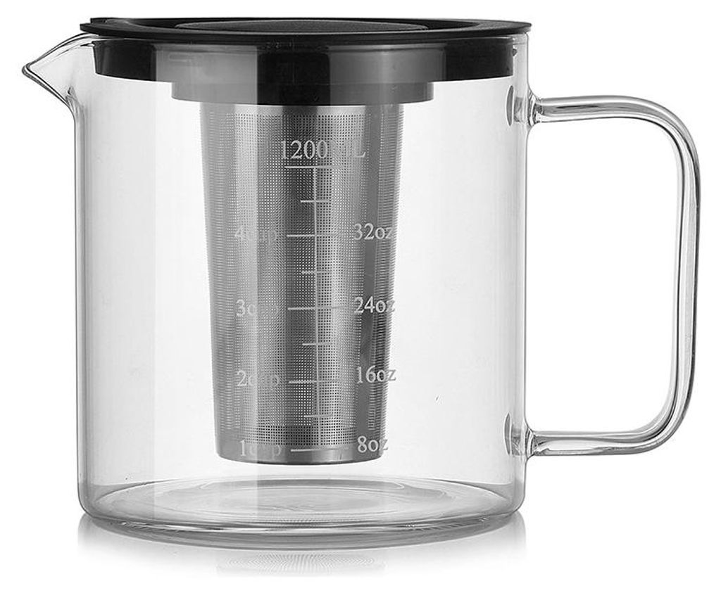 INF 1200ML Gerade Körper Glas Cold Brew Kaffeebereiter