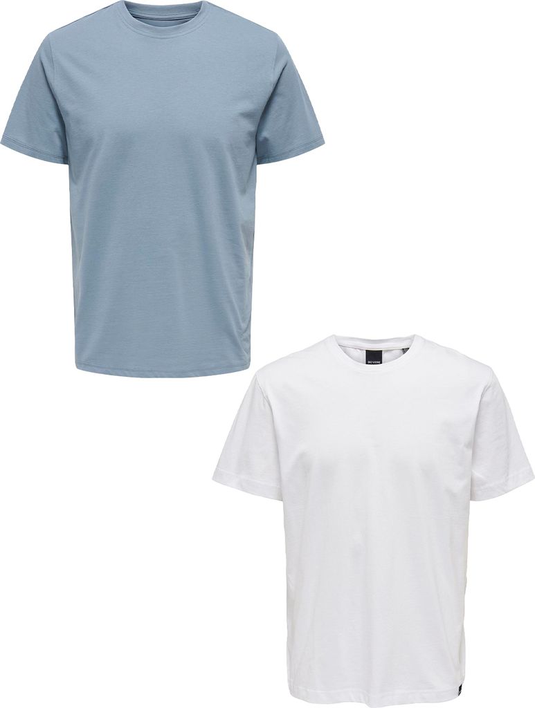 ONLY & SONS T-Shirt 2er-Set Rundhals Kurzarm Größe: XS