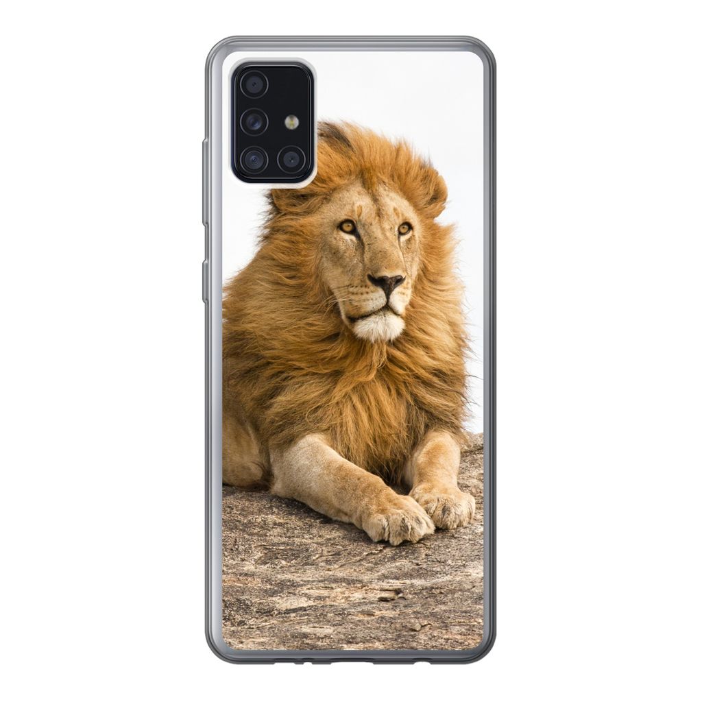 MuchoWow Handyhülle Schutzhülle Hülle für Samsung Galaxy A52 5G Löwe - Mähne - Tier Silikon Softcase Handy Hülle - Umschlag