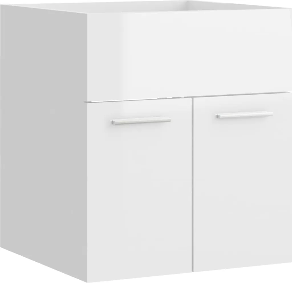 Comodino Design Bianco Lucido 41cm | Mobiletto Minimalista Elegante