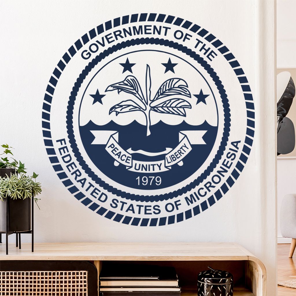 Mikronesien Wappen Wandtattoo Wandaufkleber Wall Sticker - Dekoration, Küche, Wohnzimmer, Schlafzimmer, Badezimmer
