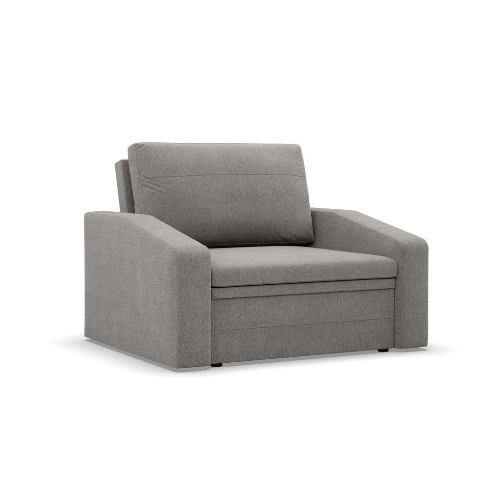 Sessel mit Schlaffunktion, Loungesessel für das Wohnzimmer, Orbit 90cm Grau