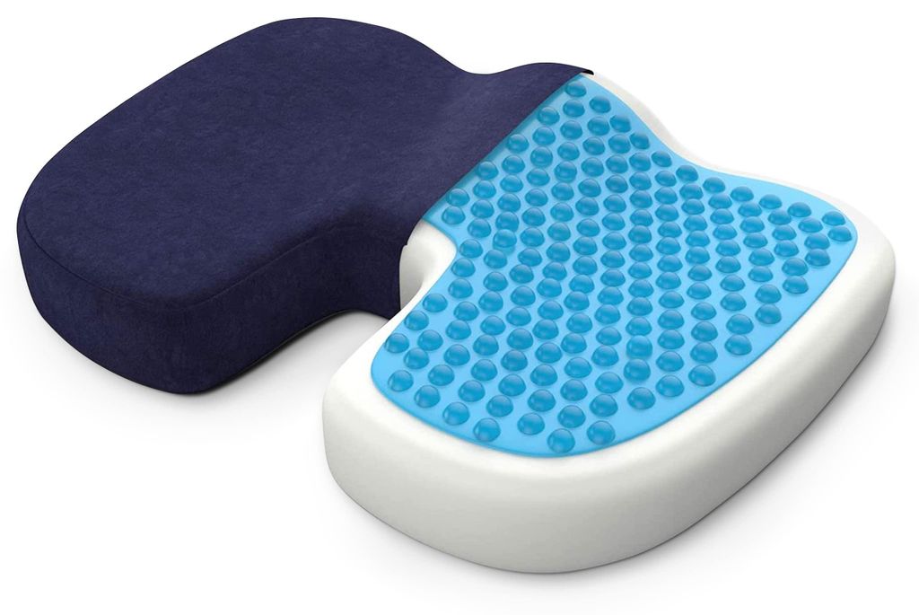 Orthopädisches Sitzkissen – Memory-Schaum-Kissen mit Gel – Ergonomisches Sitzkissen für Auto- und Bürostühle, Rollstuhlkissen – Wellness ...