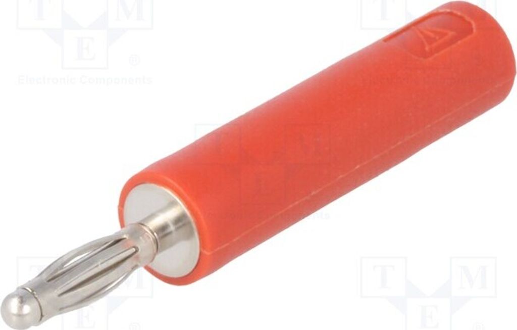 1x Adapter 70VDC 2mm Bananen vernickelt 35,5mm rot 10A -25÷80°C A 20-40 S NI / RT