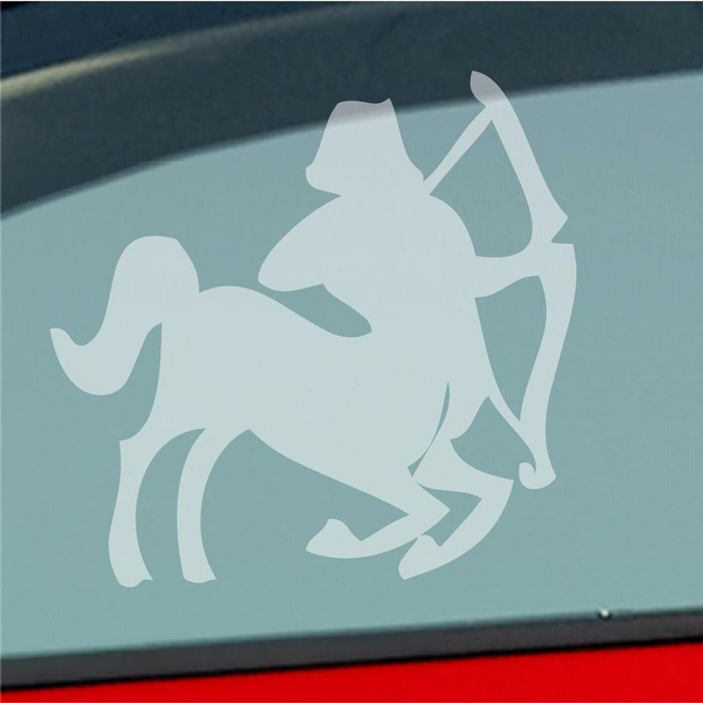 Auto Aufkleber Sternzeichen Schütze PKW Car KFZ Roller 10x10 cm Milchglas Sticker Heckscheibenaufkleber