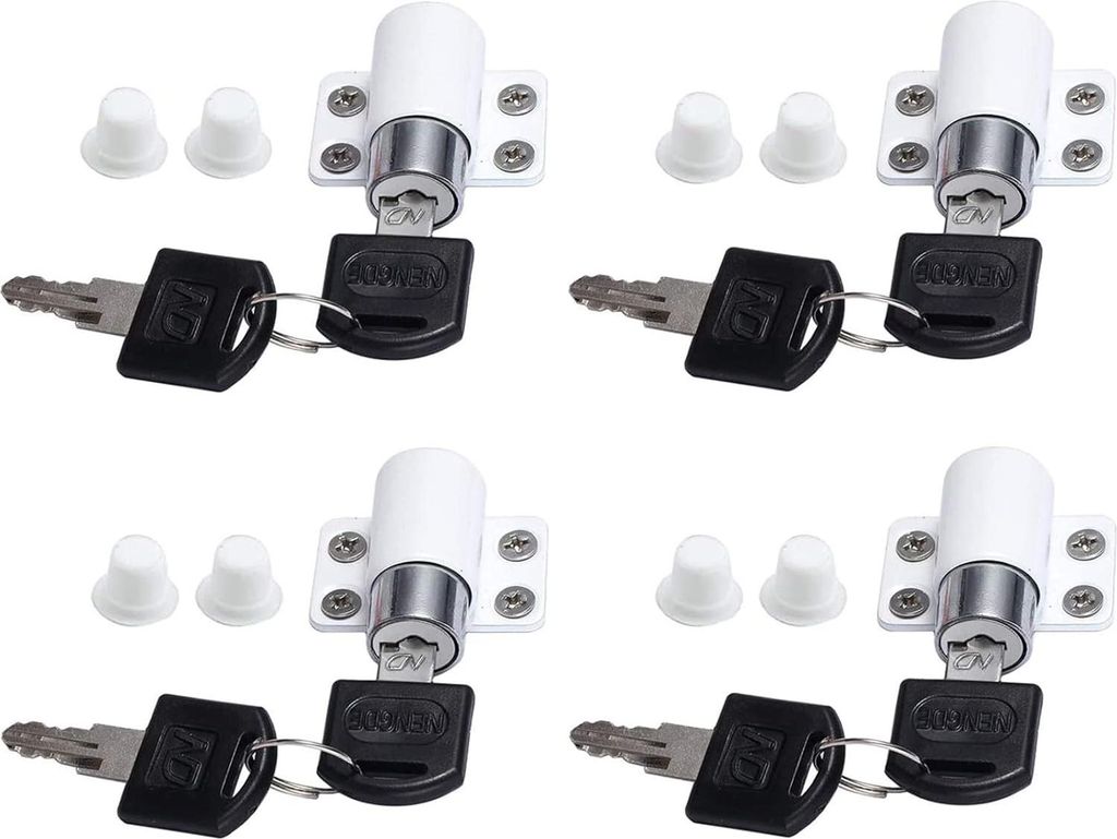 Fenstergriffe Abschliessbar 4er-Pack, Sicherheitsschloss Mit 8 Schlüsseln Für Kindersicherung An Fenstern