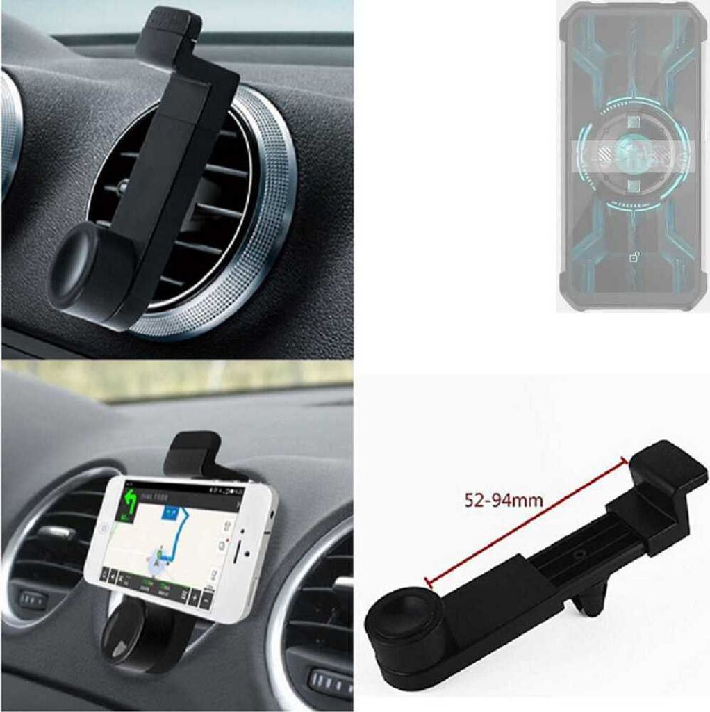 K-S-Trade Lüftungshalterung kompatibel mit Unihertz 8849 Shark 1 KFZ-Halterung Autohalterung Handy-halterung Lüftungsgitter Lüftungsschlitze
