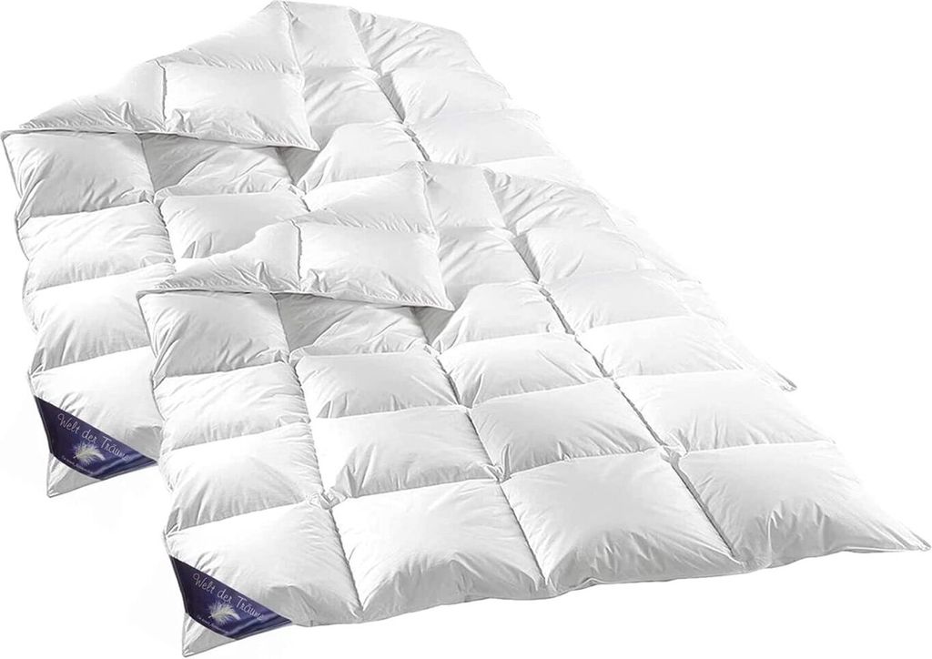 2 Stück (Set) Winterdecke Daunendecke 135x200 cm | 60% Daunen, Füllgewicht: 1600 Gramm | 100 % Baumwolle | Daunenbettdecke,