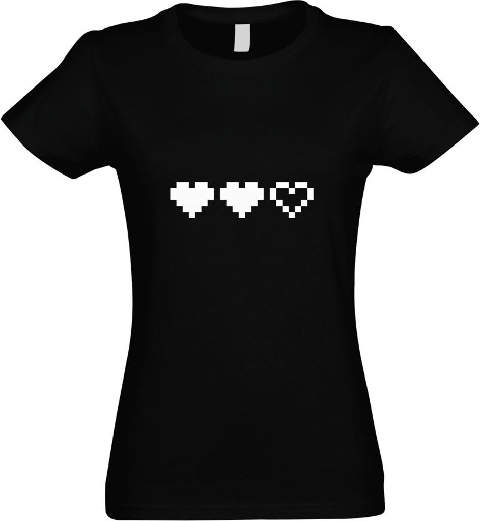 Kiwistar - T-Shirt tailliert - Damen - schwarz - Herzanzeuge - Lebensanzeige - mit Motiv Bedruckt - Funshirt Design - Sport - Freizeit - Damen - M