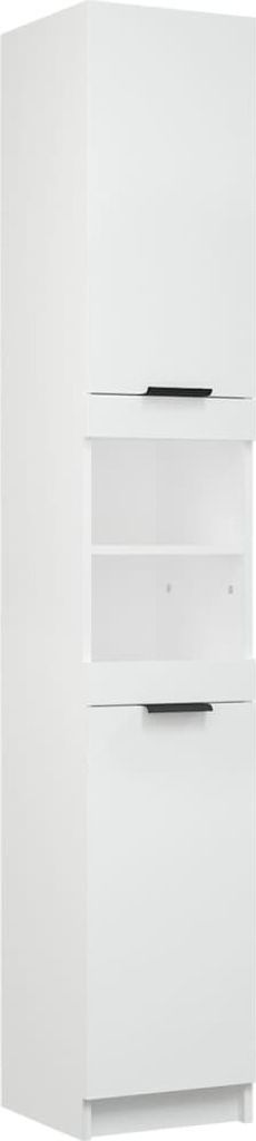 vidaXL Armadio da bagno bianco 32x34x188,5 cm in legno Immagine del prodotto 