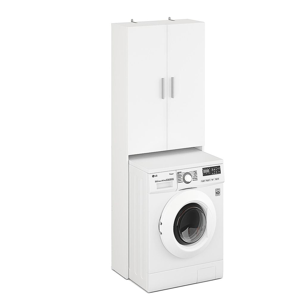 KOMTO Waschmaschinenschrank Gizmo, Weiß, 2-türig, Produktbild 