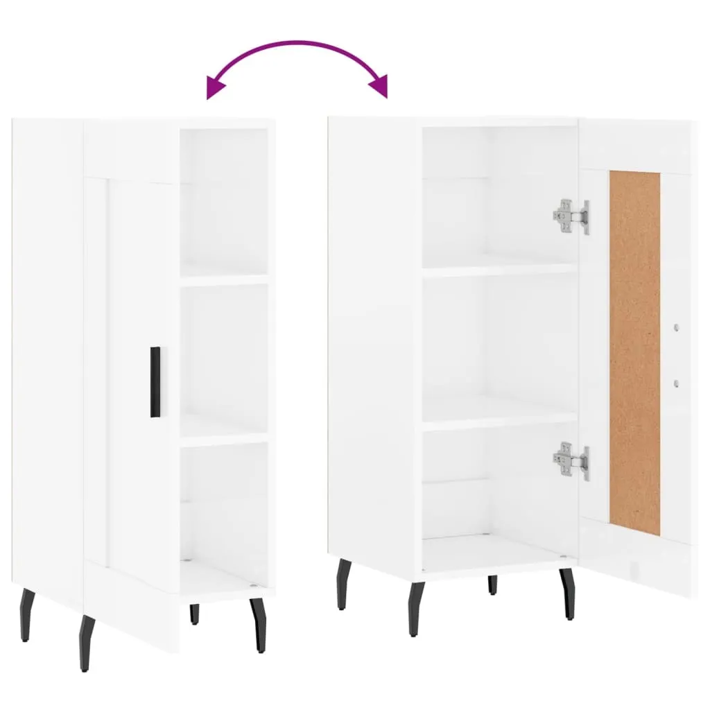 Mobiletto Credenza Bianca Lucida 34,5x34x90 cm Salvaspazio - 9